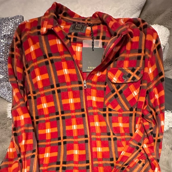 NWT-VTG 1946 Fleece Checkered Zippered Down Mens XL(066) brand new w:/tags - Picture 7 of 11